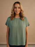 Sage Green Flowy Blouse — Velvux