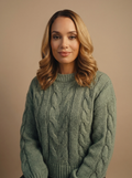Sage Green Cable-Knit Sweater — Velvux