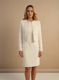 Ivory Cropped Tweed Jacket — Velvux