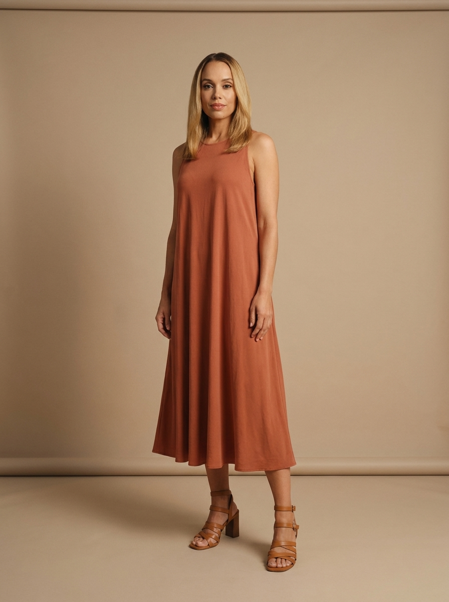 Tan Block-Heel Sandals — Velvux